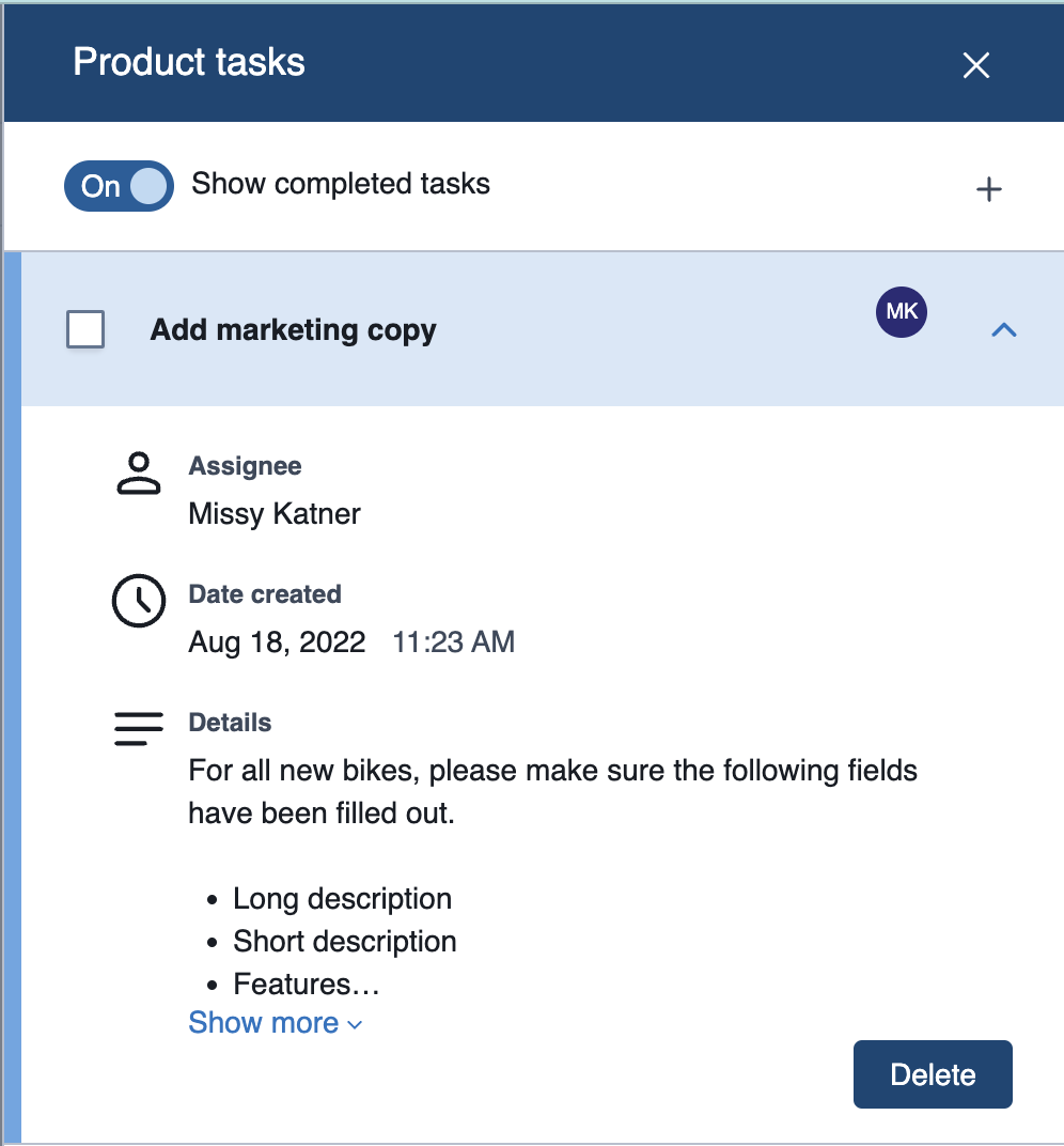 How do I create tasks in Entries?