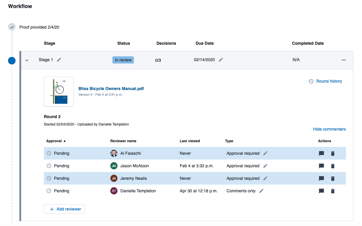 How do I see details for a Workflow project?