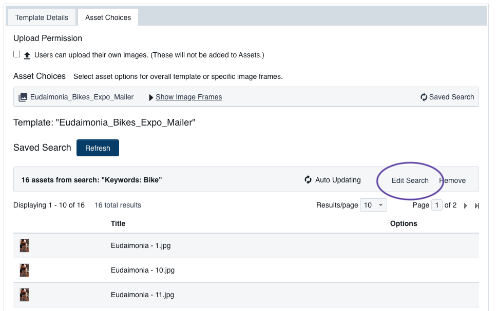 How do I set up a Templates saved search?