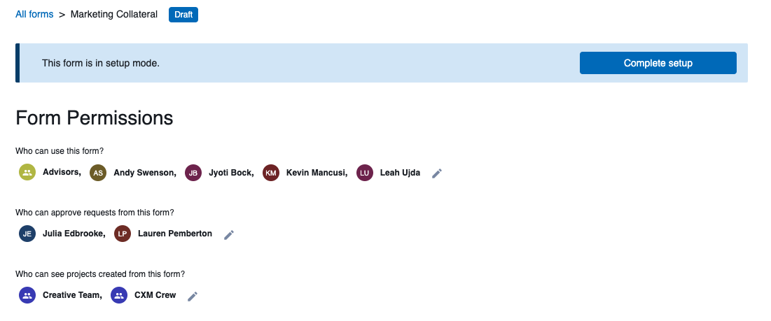 How do I create work request forms?