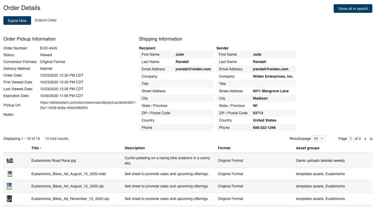 How do I see orders that have been placed by users?