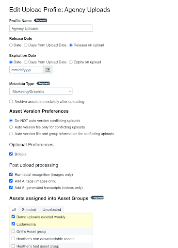 How do I create upload profiles?